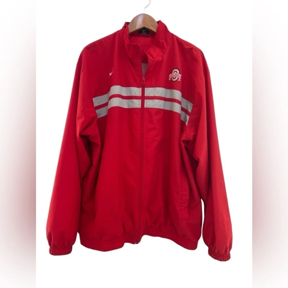 Nike Ohio State Buckeyes Red Windbreaker Jacket Size XL